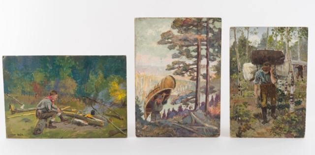 CAMP PAINTINGS BY TOM H HALL 1885 1972 Lot 3a9054