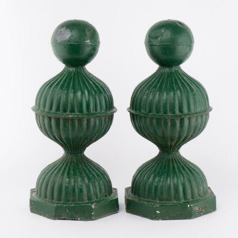 LARGE ARCHITECTURAL TIN FINIALS,