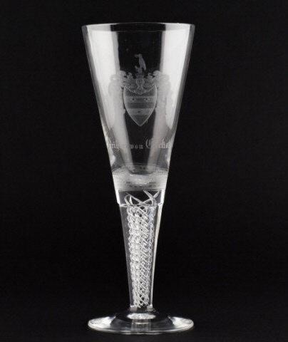 LARGE GLASS GERMAN ARMORIAL GOBLETA