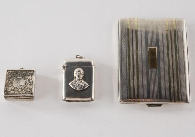 SILVER CASES & STERLING SILVER STAMP