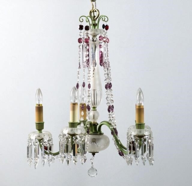 CONTINENTAL CUT-GLASS CHANDELIER,