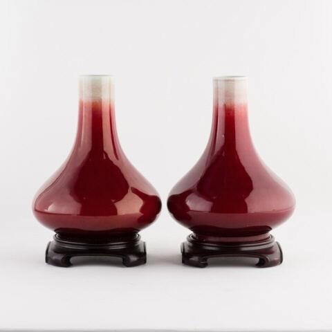 PAIR OF SANG DE BOEUF PORCELAIN