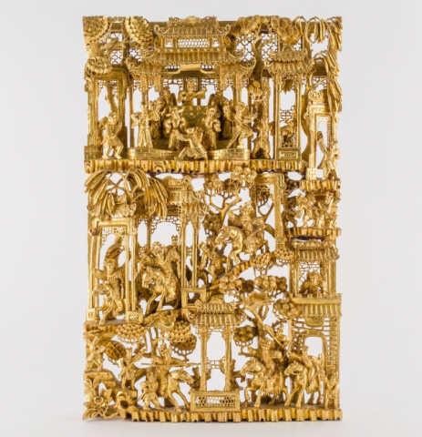 CHINESE CARVED GILT PANEL MID 3a9167