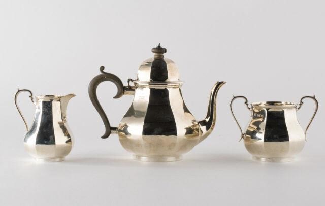 STERLING SILVER TEA SERVICE, EARLY