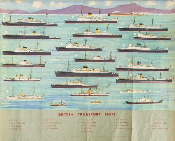 LARGE POSTER OF BRITISH SHIPSA