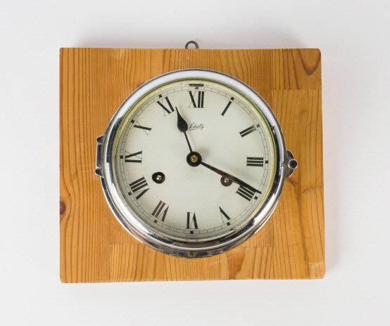 SCHATZ NICKEL PLATED BRASS MARINE CLOCK,