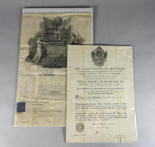 EARLY SHIP & ITALIAN PASSPORTSTwo