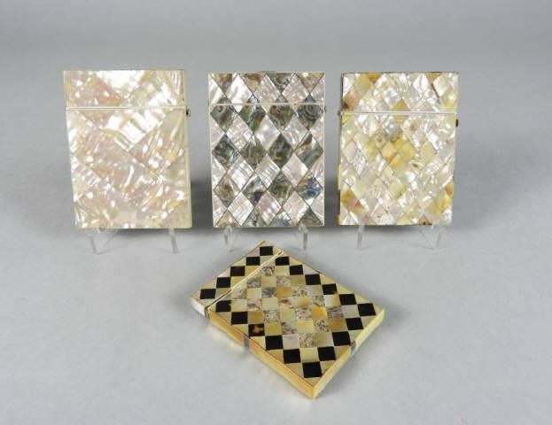 MOTHER OF PEARL CALLING CARD CASES,