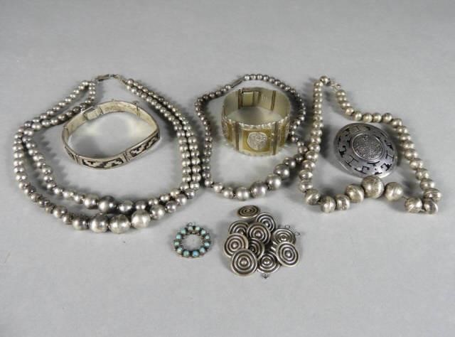 TAXCO SILVER JEWELLERYEight (8) pieces