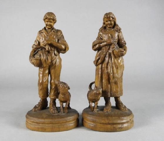 CONTINENTAL CARVED WOOD FIGURES  3a92b8