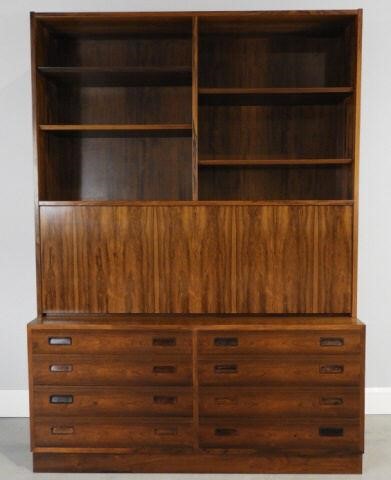 DANISH MCM BOOKCASE WITH DROP FRONTA