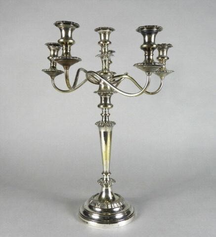 SILVER PLATED FIVE LIGHT CANDELABRUMAn 3a92ed