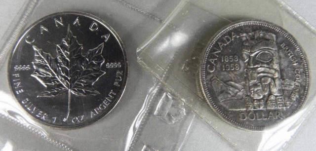 TWO CANADIAN SILVER COINSTwo 2  3a92fc