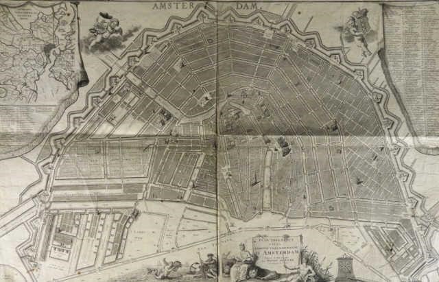 MAP OF AMSTERDAM, CIRCA 1740An