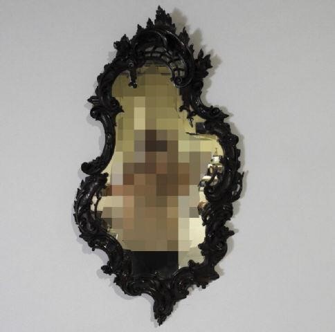 ROCOCO STYLE MAHOGANY MIRROR 19TH 3a9318