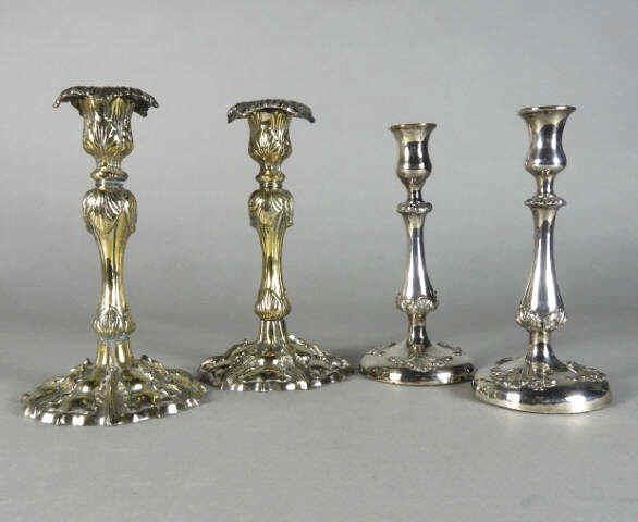 ELECTROPLATED CANDLESTICKS, EARLY