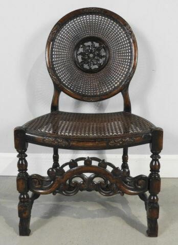 CANED HALL CHAIR, W. SKULL & SON,