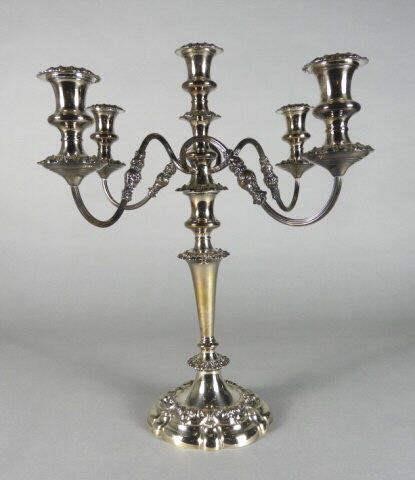 SILVER PLATED FIVE LIGHT CANDELABRUM  3a938a