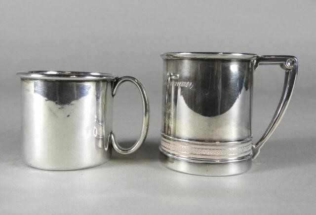 STERLING SILVER CHRISTENING CUPS,