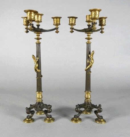 ART NOUVEAU FOUR LIGHT CANDELABRA  3a93b2