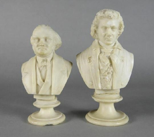 ALABASTER BUSTS, EARLY 20TH C.A pair