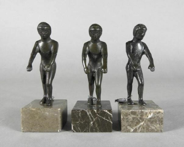 TRIO OF MINIATURE CLASSICAL BRONZE FIGURESA