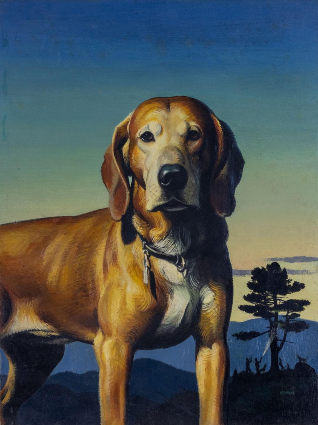 BOB KUHN (1920-2007), DOG HUNTING