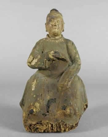 CARVED LUOHAN BUDDHIST MONK 19TH 3a94bb