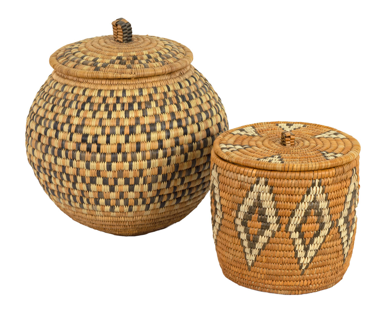 UNKNOWN , TWO BASKETS WITH LIDS