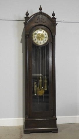 GOTHIC STYLE GRANDFATHER CLOCK, CA.