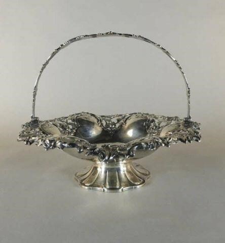 STERLING SILVER BREAD BASKET, LONDON,