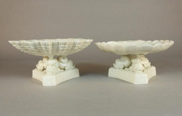 RARE PAIR OF BELLEEK GLAZED PORCELAIN 3a966f