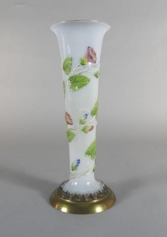 OPALINE GLASS TRUMPET VASE WITH