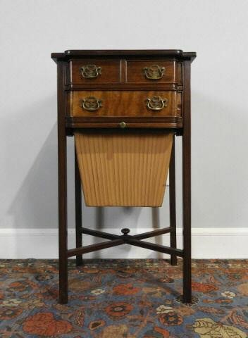 MAHOGANY WORKTABLE - SEWING BASKET,