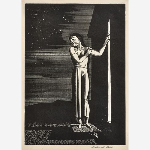 ROCKWELL KENT STARRY NIGHT PENCIL-SIGNED