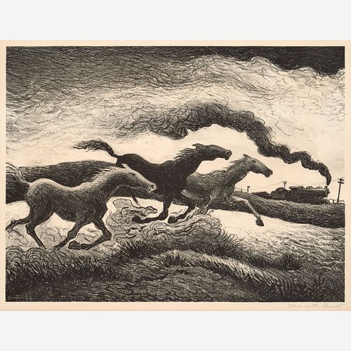 THOMAS HART BENTON RUNNING HORSES  3a97eb