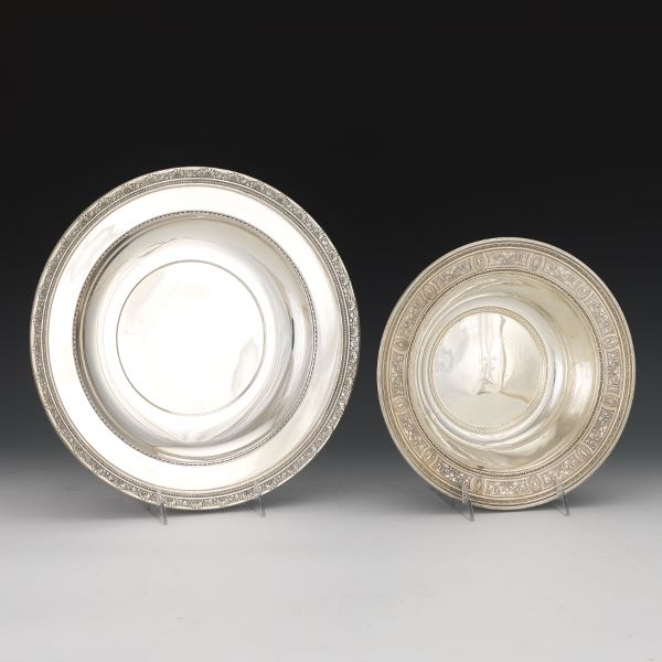 TWO STERLING SILVER DISHES  One