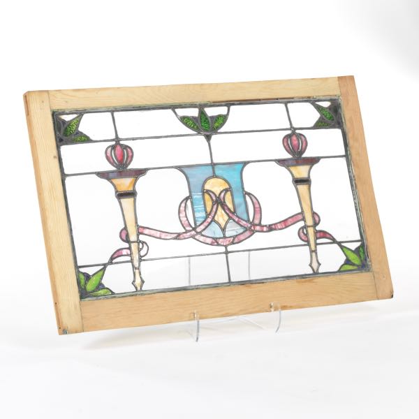 STAINED GLASS TRANSOM WINDOW 17¾"