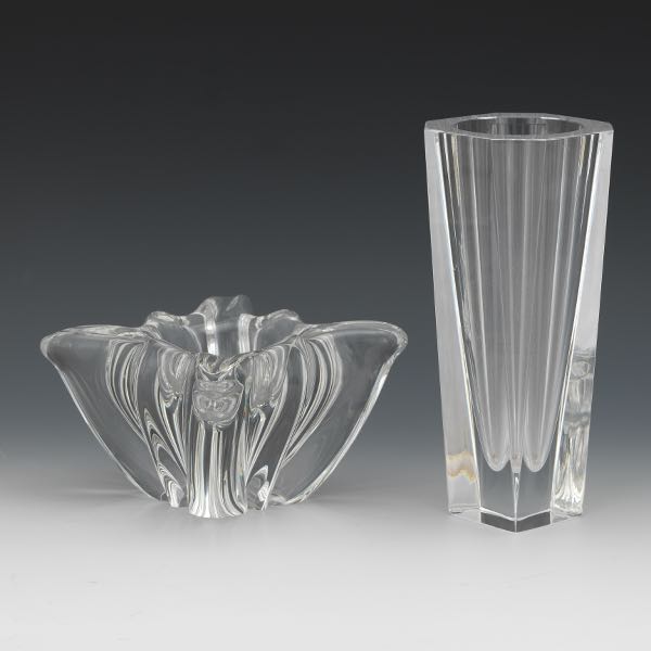 TWO CRYSTAL TABLE ITEMS Orrefors 3a7218