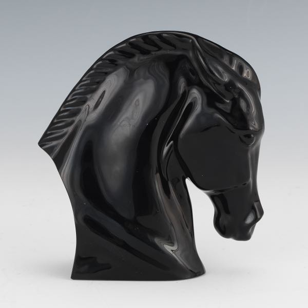 BACCARAT BLACK CRYSTAL GLASS HORSE 3a721d