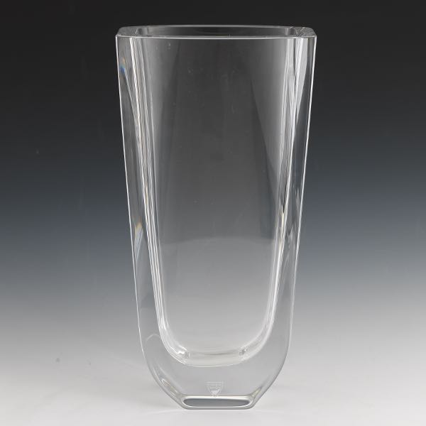 ORREFORS LARGE GLASS VASE  12"H