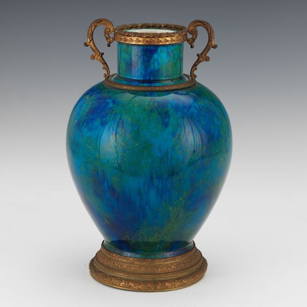 PAUL MILET FOR SEVRES BLUE FLAMBE VASE