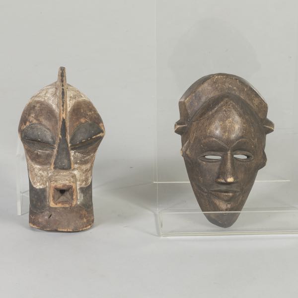 TWO SENUFO TRIBAL MASKS KPELIYE E  3a7273