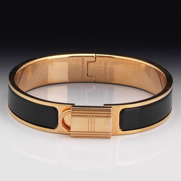 HERMES ENAMEL HINGED BRACELET 