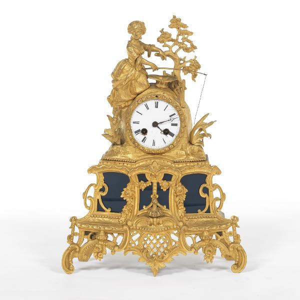 FRENCH ANTIQUE FIGURAL MANTLE CLOCK