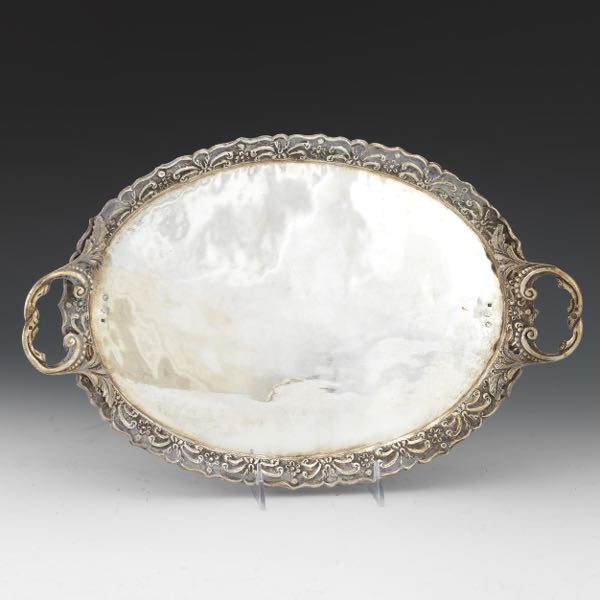 CHARMING CONTINENTAL SILVER TRAY  17L