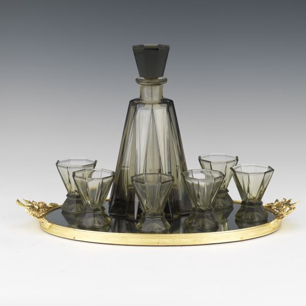 CUBIST DECANTER AND CORDIAL SET