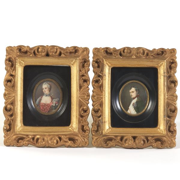 TWO ANTIQUE MINIATURE PORTRAITS 3a73f2