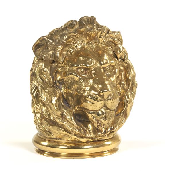 ANTIQUE PATINATED BRASS REGAL LION 3a7400