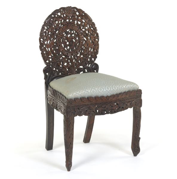 FINELY CARVED OCCASIONAL CHAIR